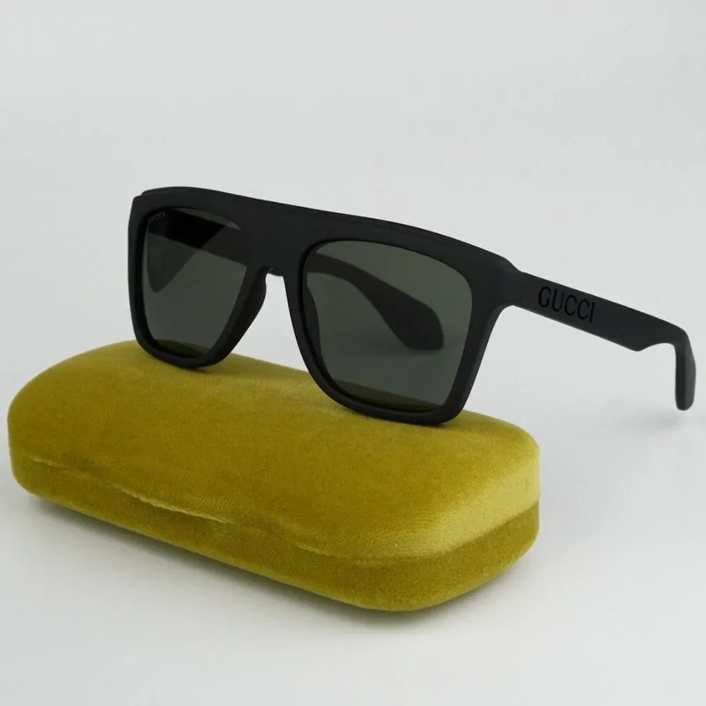 NEW Gucci GG1570S 001 Matte Black Grey Unisex Pilot Sunglasses GG 1570S